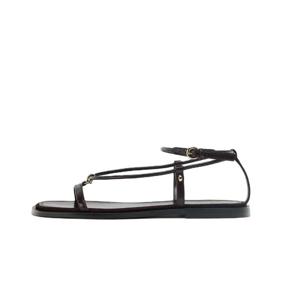 ZARA One Ремень Сандалии 1см Женские Коричневый