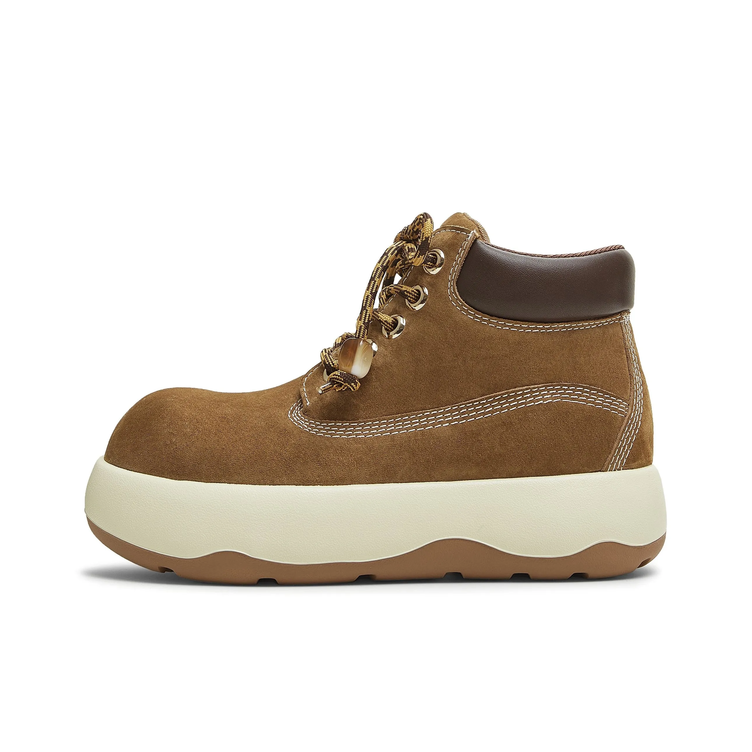 teenmix Gingerbread House Collection Hamburger Boots Booties 4CM Women's Brown