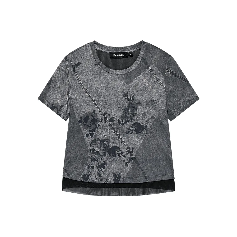 Desigual Черная с принтом Женская футболка