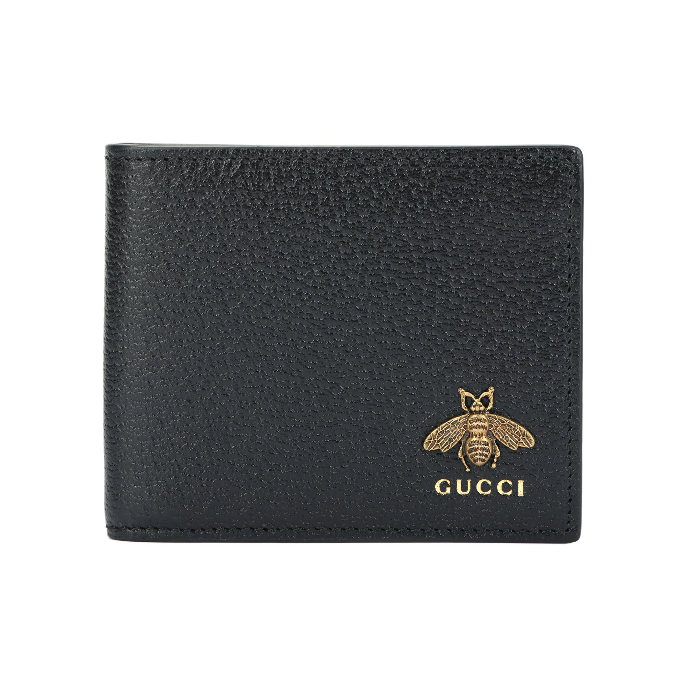 GUCCI Animalier Leather Purse Men's Black