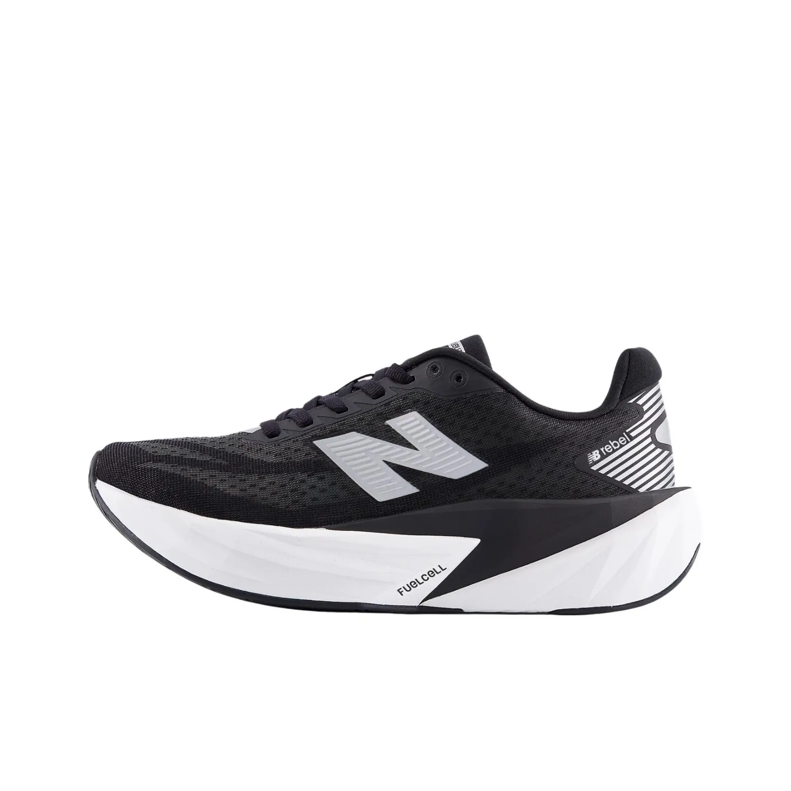 New Balance совместный бренд FuelCell Rebel v5 Устойчивый к истиранию Дышащий Низкий Топ Беговые кроссовки Женские Черный Белый