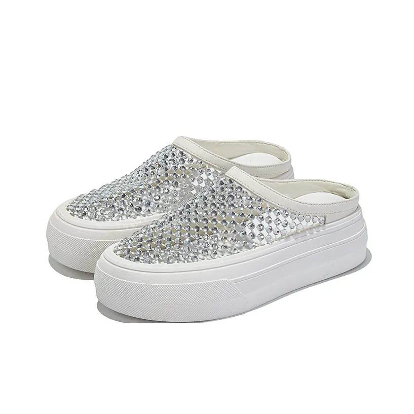 Chibang Резиновая подошва стразы тихий домашний тапочки женские