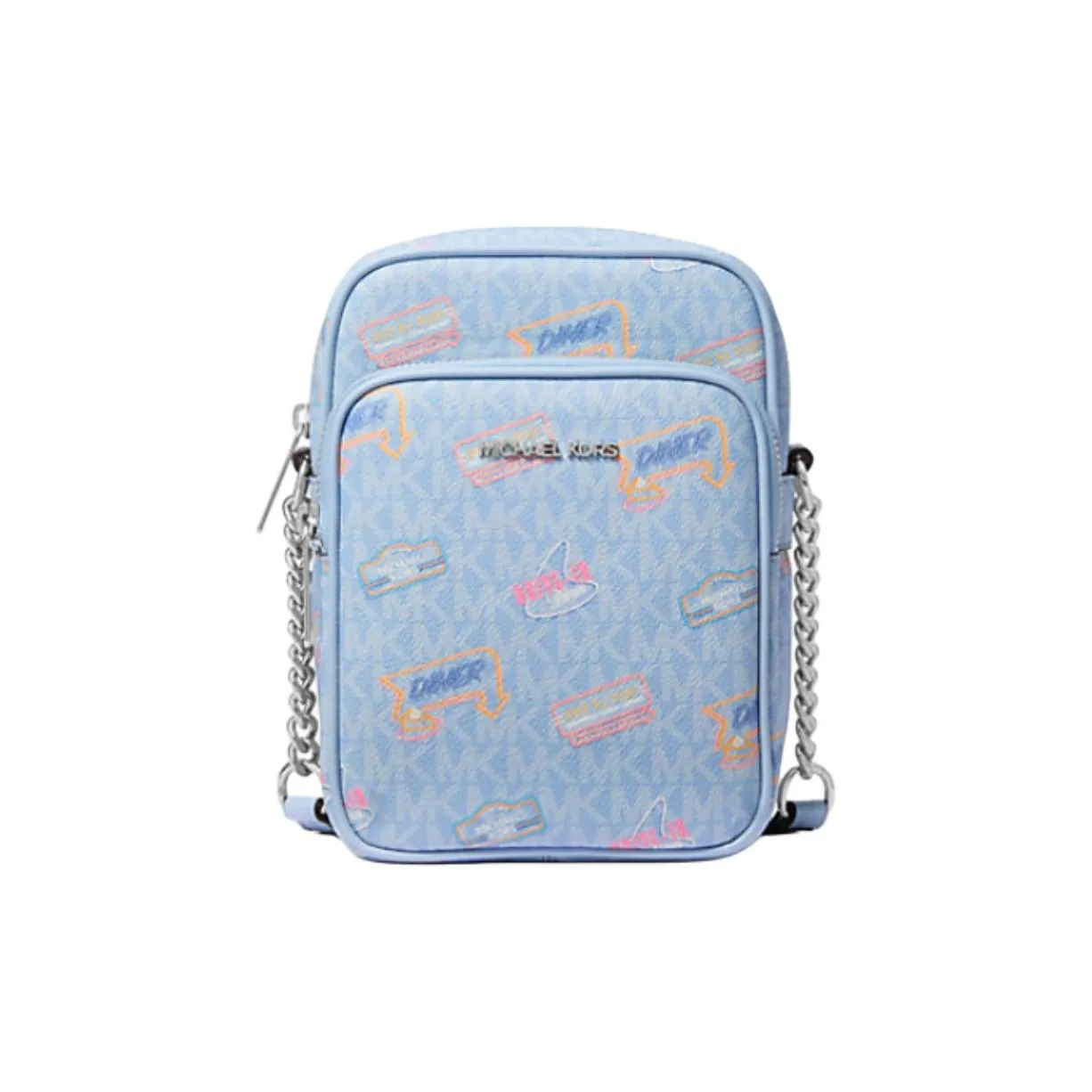 MICHAEL KORS Jet Set Покрытый холст Сумка на плечо Средний Женский Синий
