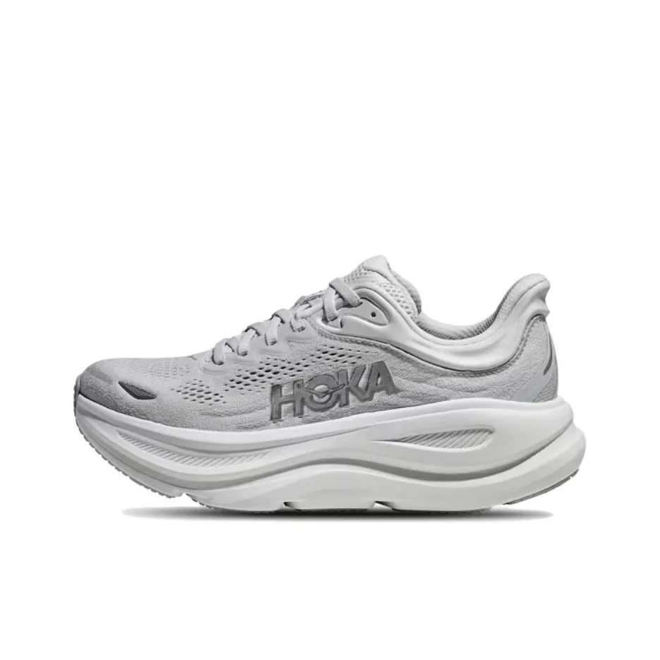 HOKA ONE ONE Bondi 9 Устойчивые к истиранию Низкие Беговые кроссовки Женские Stardust Серебряный