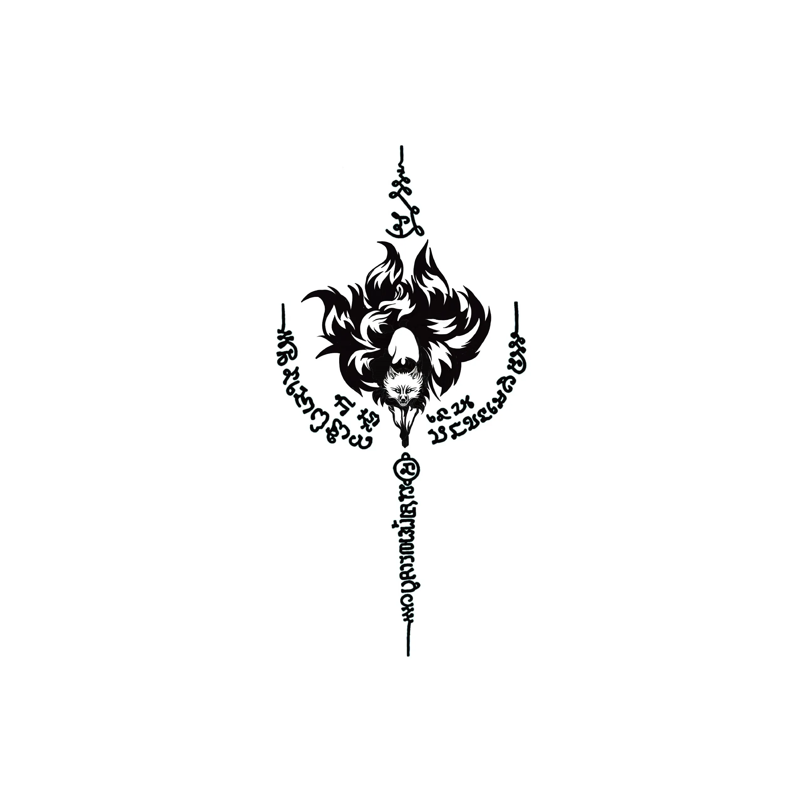 LIEJI Богатство Лиса Тайская травяная татуировка стикер