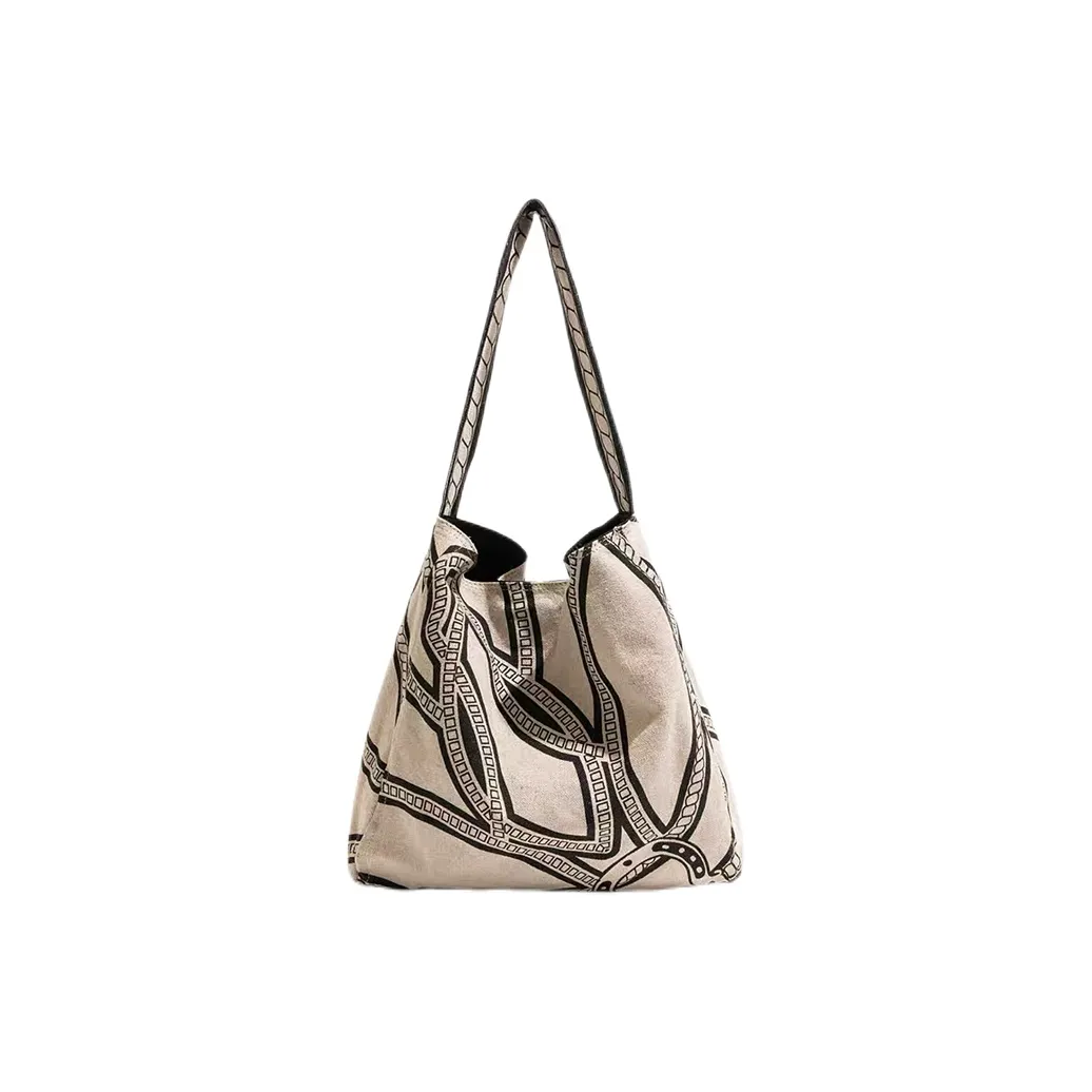 MZ HOUGE Linen Canvas Shoulder Bag Women's Ecru MZ HOUGE Льняная ткань Холст Сумка через плечо Женская Экрю