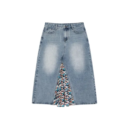 Desigual Джинсовый синий Женские Джинсовые Длинные Юбки