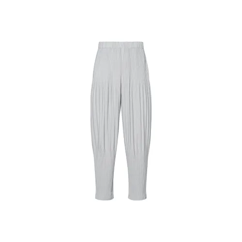 Homme Plissé Issey Miyake Серый Мужские Повседневные Брюки
