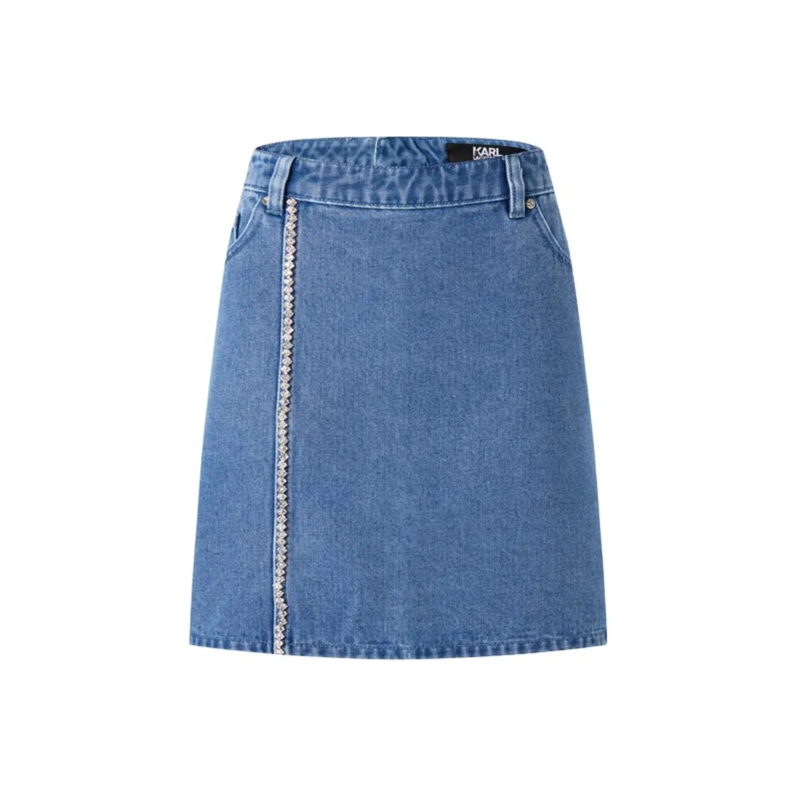 Karl Lagerfeld Джинсовые короткие юбки Женские Джинсовый синий