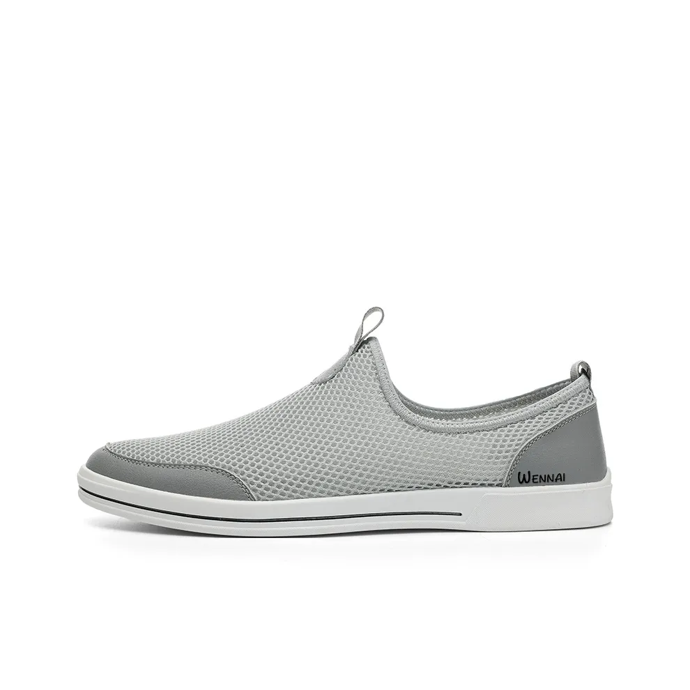 Wen Nai Кэжуал Мужской Серый Slip On