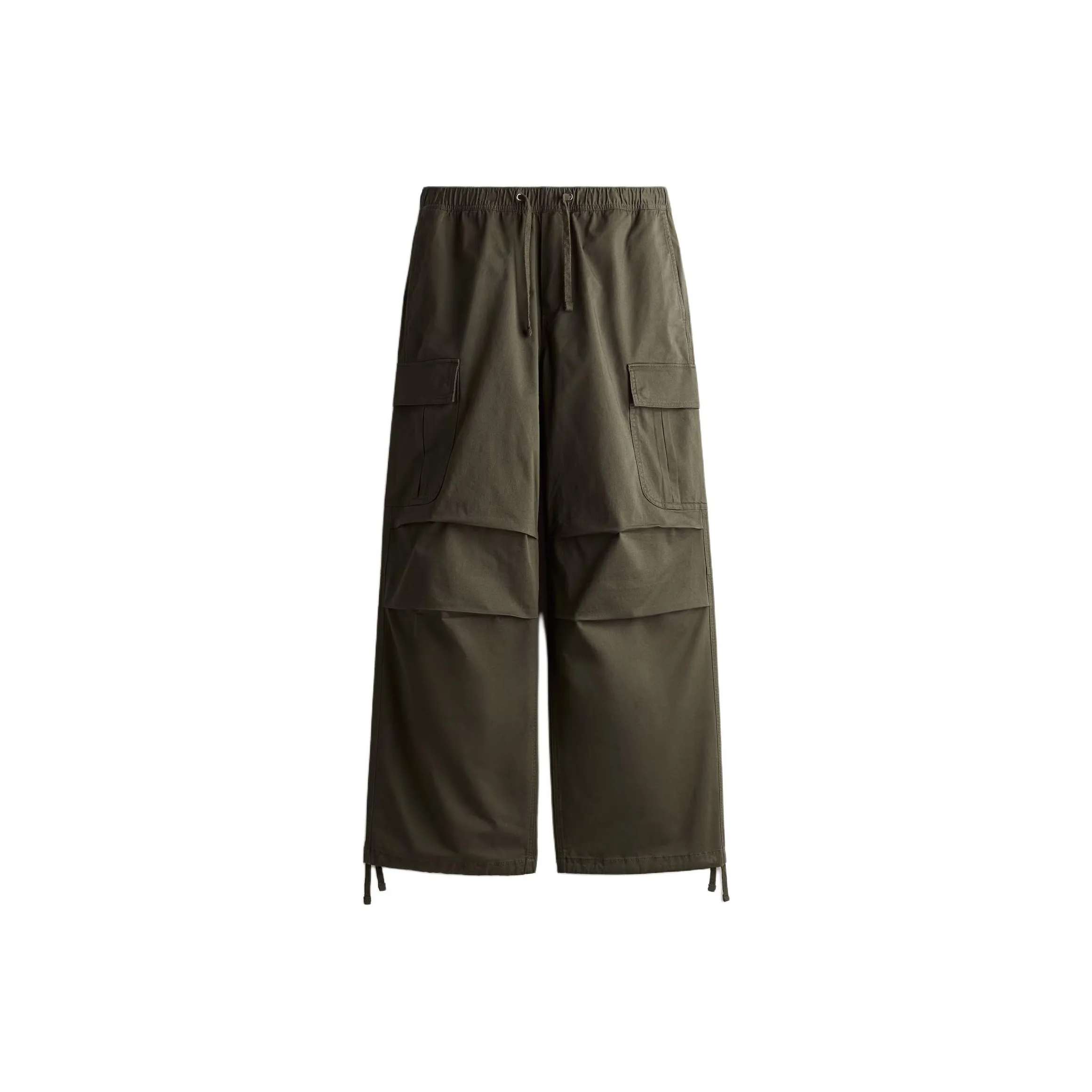 H&M Темно-хаки зеленые мужские карго-брюки