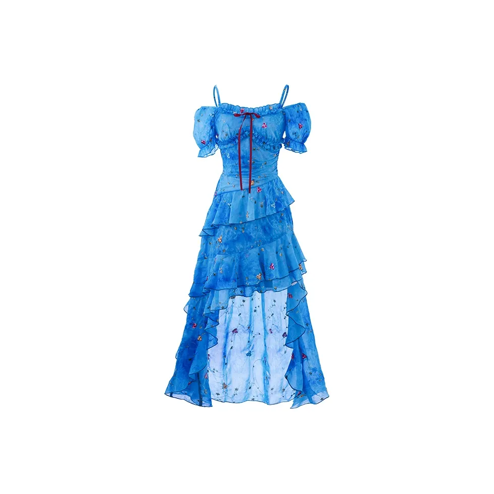 Blovelan Вышивка Синий Женские Слиплатья