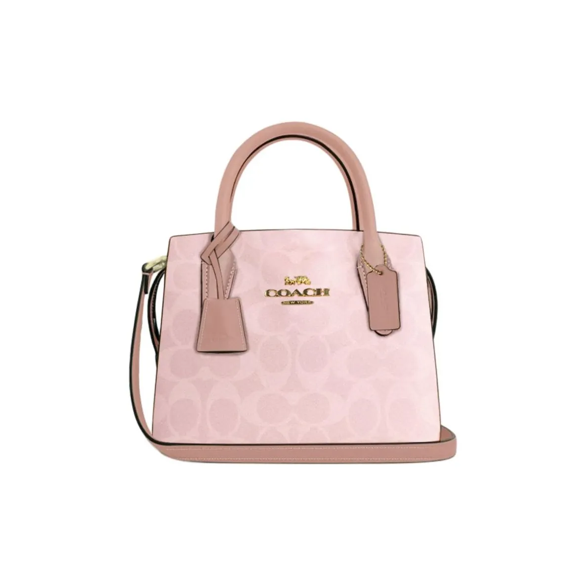 COACH Andrea Artificial Leather Lady Dior Bag, Shoulder Bag, Crossbody Bag, Handbag Trumpets Women's Pink