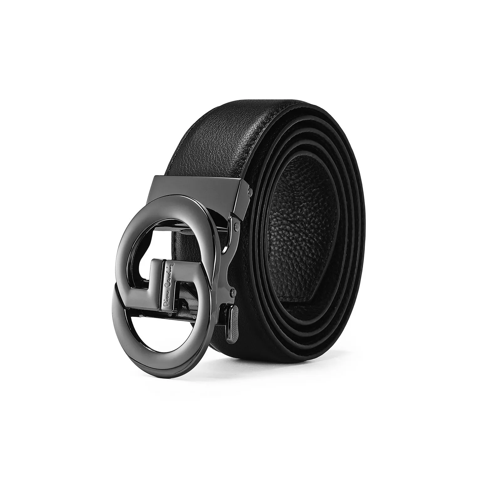 PIERRE CARDIN Top Grain Cow Leather Genuine Leather Belt Fashion Men's Black 3.6CM