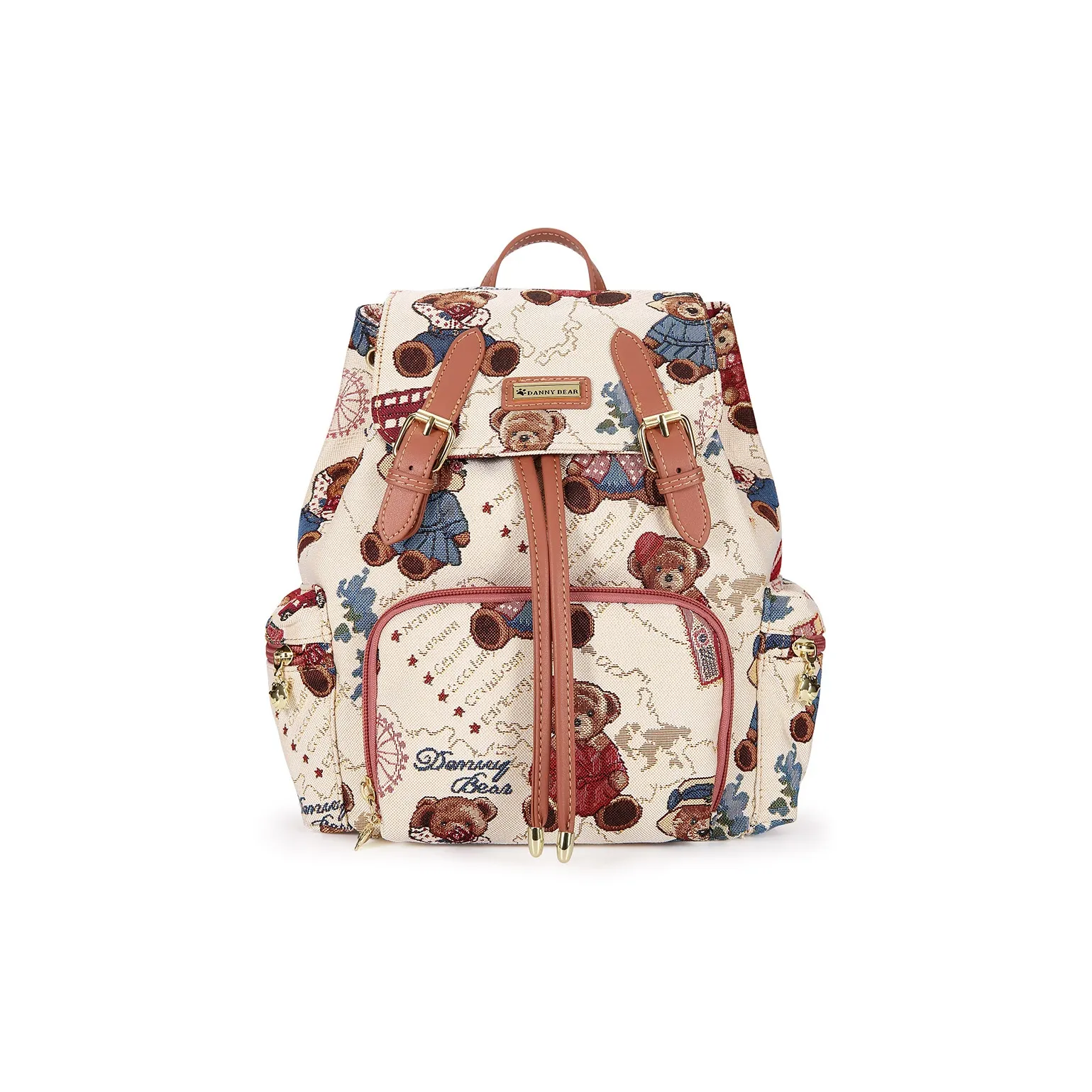 DANNYBEARJEANS Ткань Рюкзак Стандартный Женский Бежевый Розовый