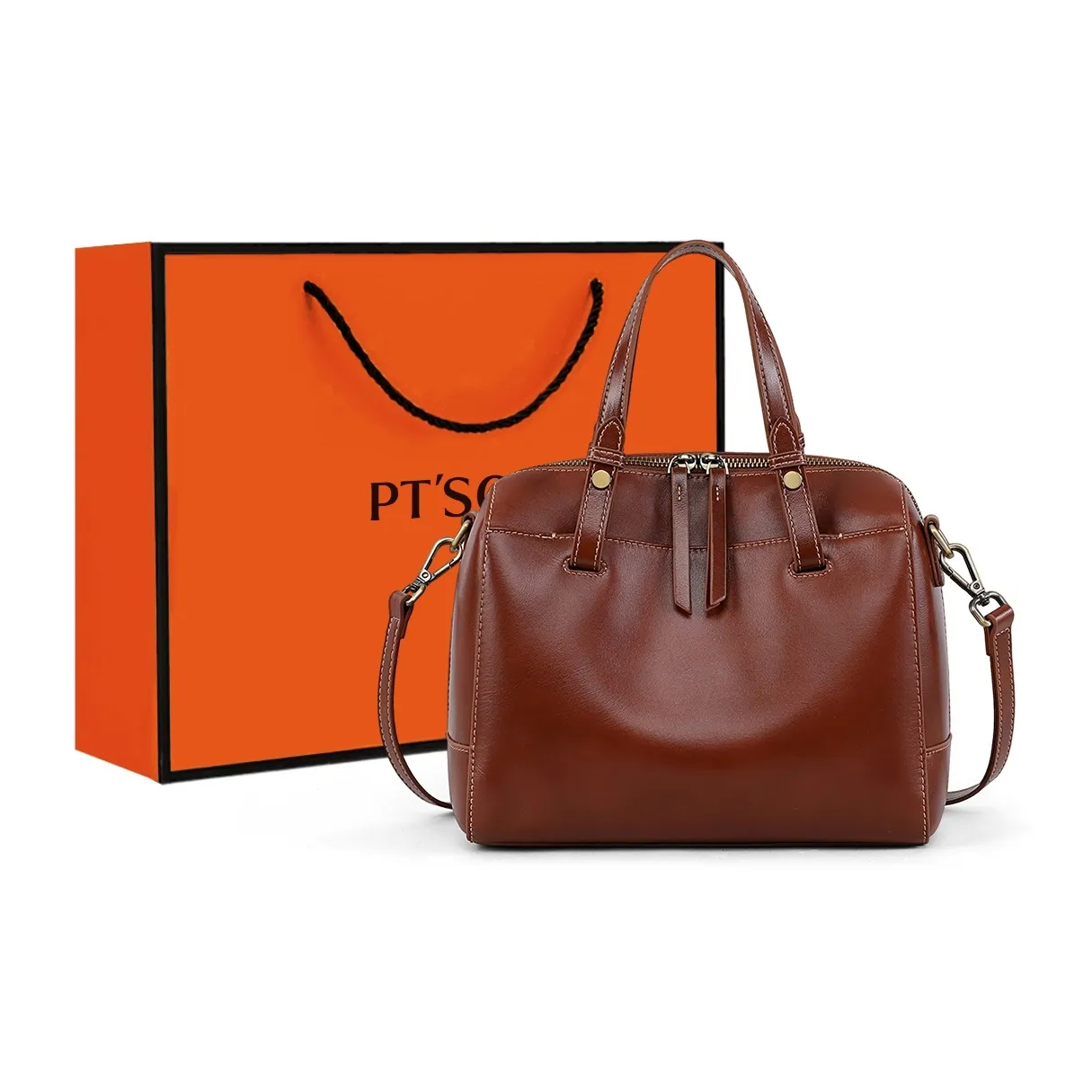 PT'SON Сумка через плечо из коровьей кожи сумка обычная женская коричневый