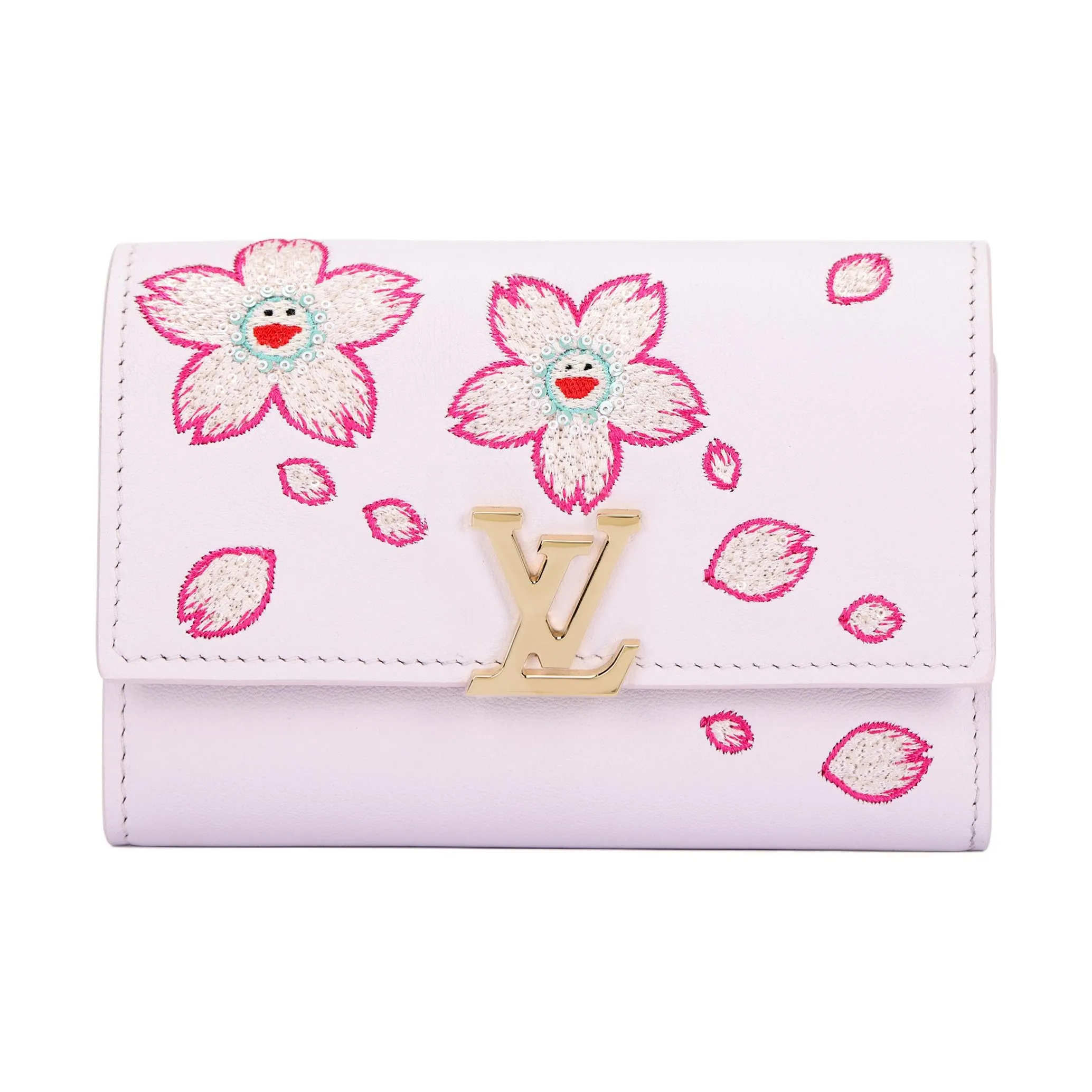 LOUIS VUITTON X Takashi Murakami Capucines Compact Wallet Pink