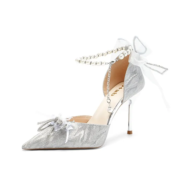 B+AB Узкий каблук Высокие каблуки Женские Серебряные