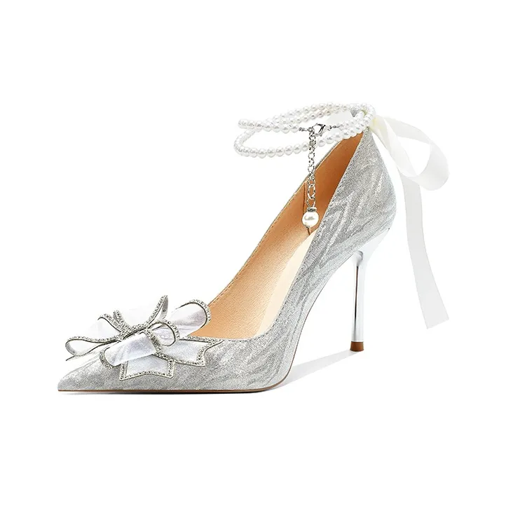 B+AB Узкий каблук Высокие каблуки Женские Серебряные