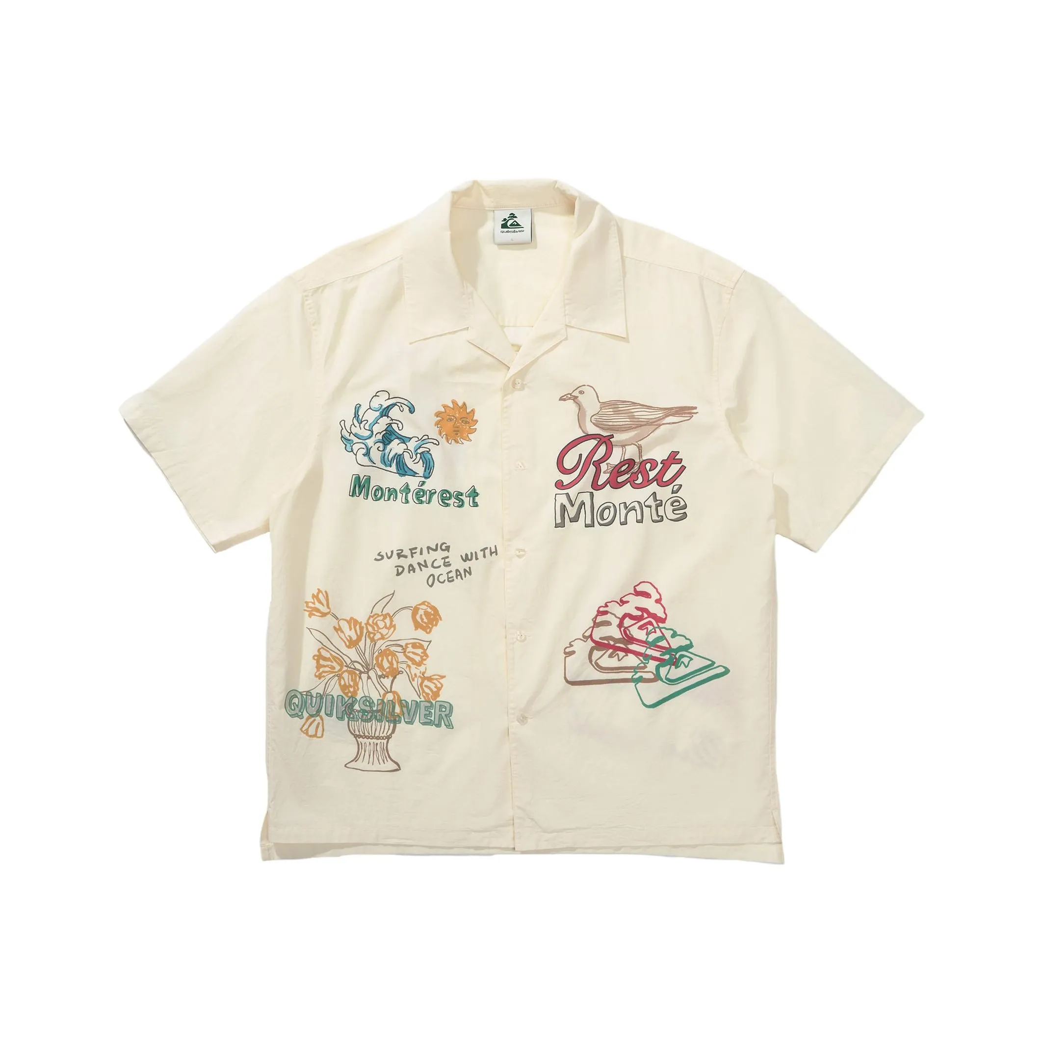 NOTHOMME x Quiksilver Monterest Shun Time Wilderness Рубашка Унисекс Экрю