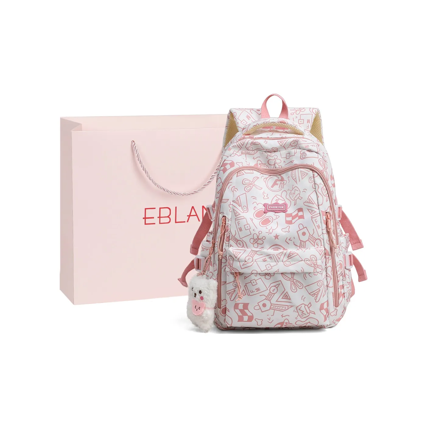 EBLAN Ткань Рюкзак Стандартный (Standard) Женский Розовый