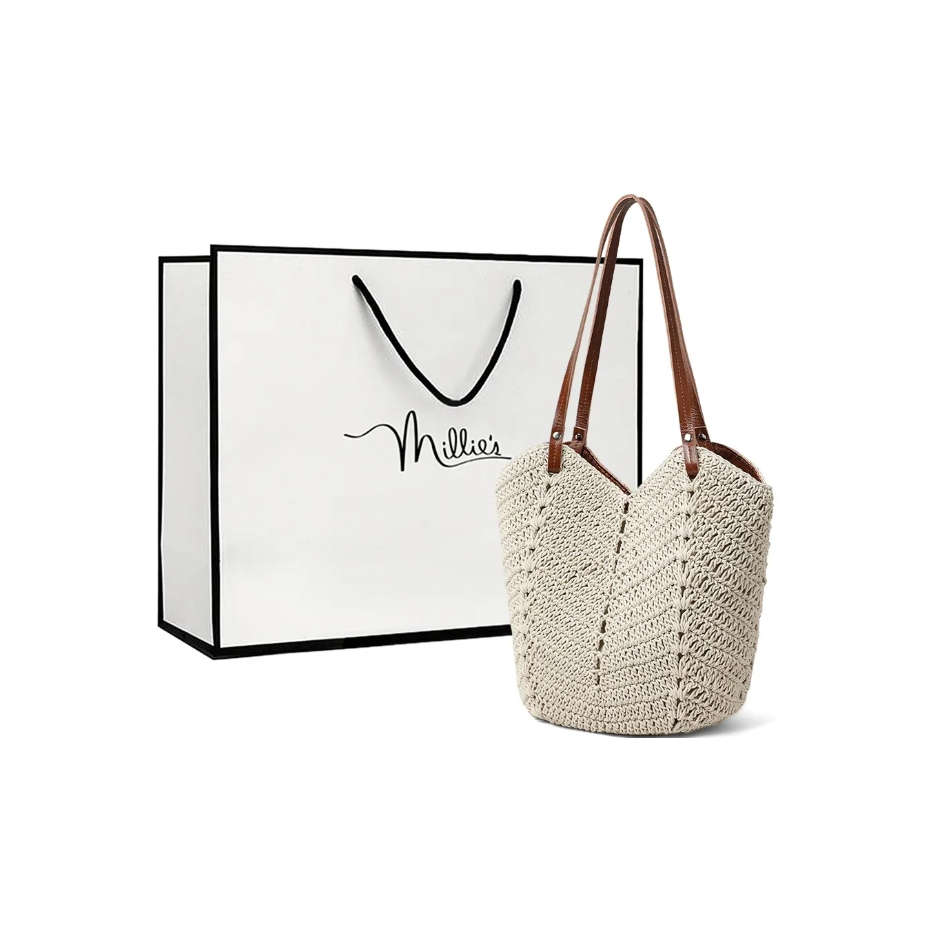 MILLIE'S Ткань Портативный Подмышечный Сумка на плечо Обычный Женский Экрю