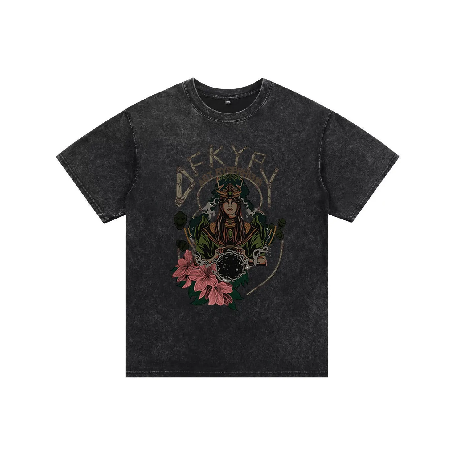 HIPHOPPUNKS Промытый Выцветший Черный Унисекс Футболка