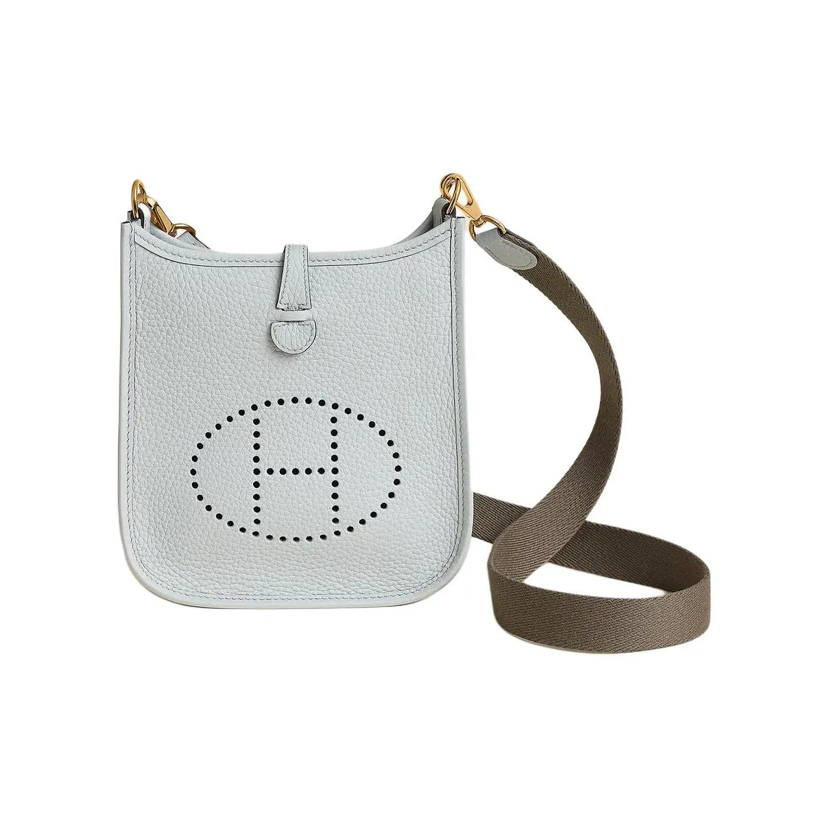 HERMES Clemence Cow Leather Crossbody Bag, Shoulder Bag Women's