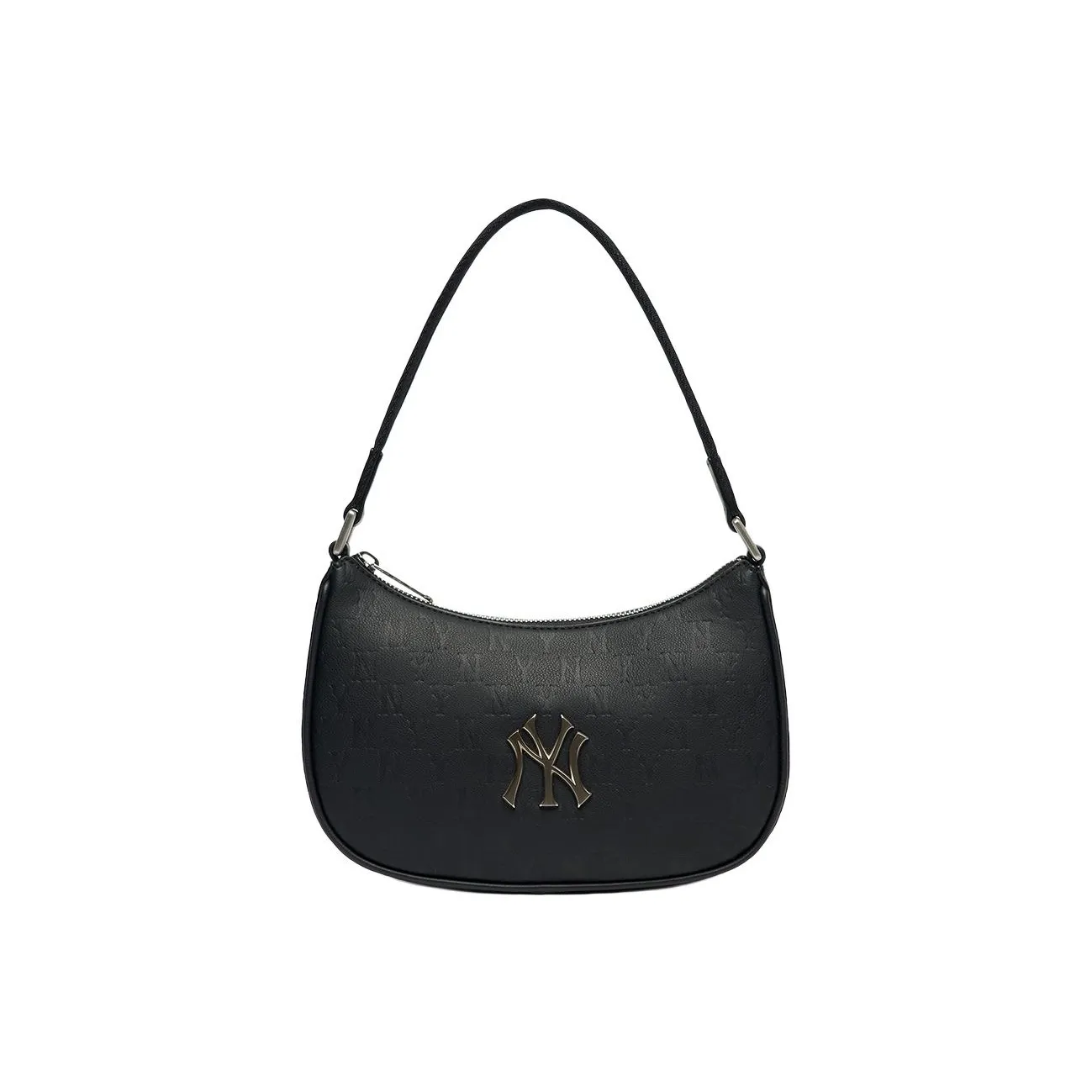 MLB Monogram Collection Artificial Leather Shoulder Bag Dumpling Bag Shoulder Bags Unisex Black Gold