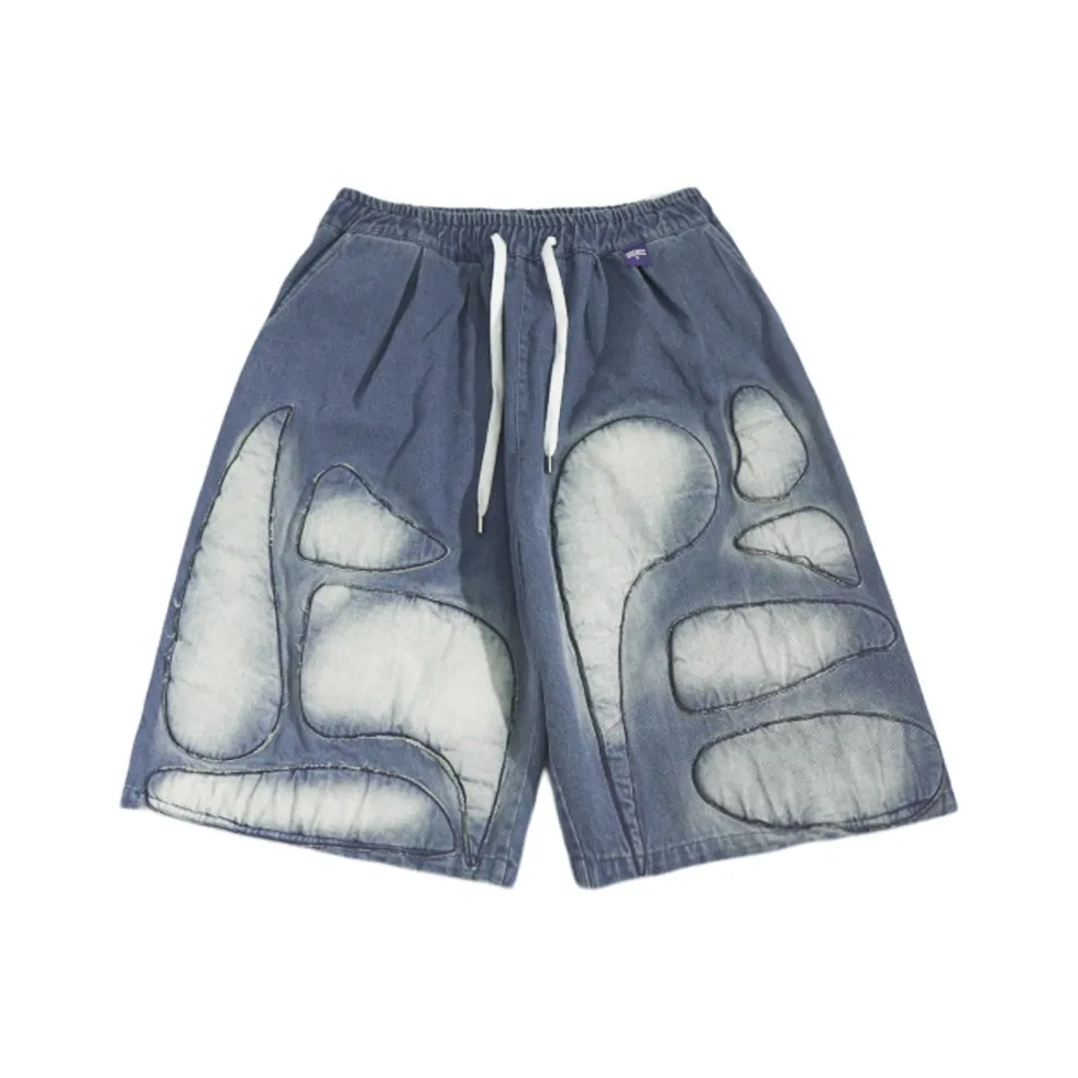 UUCSCC Blue Men's Denim Shorts UUCSCC Синий Мужские Джинсовые Шорты