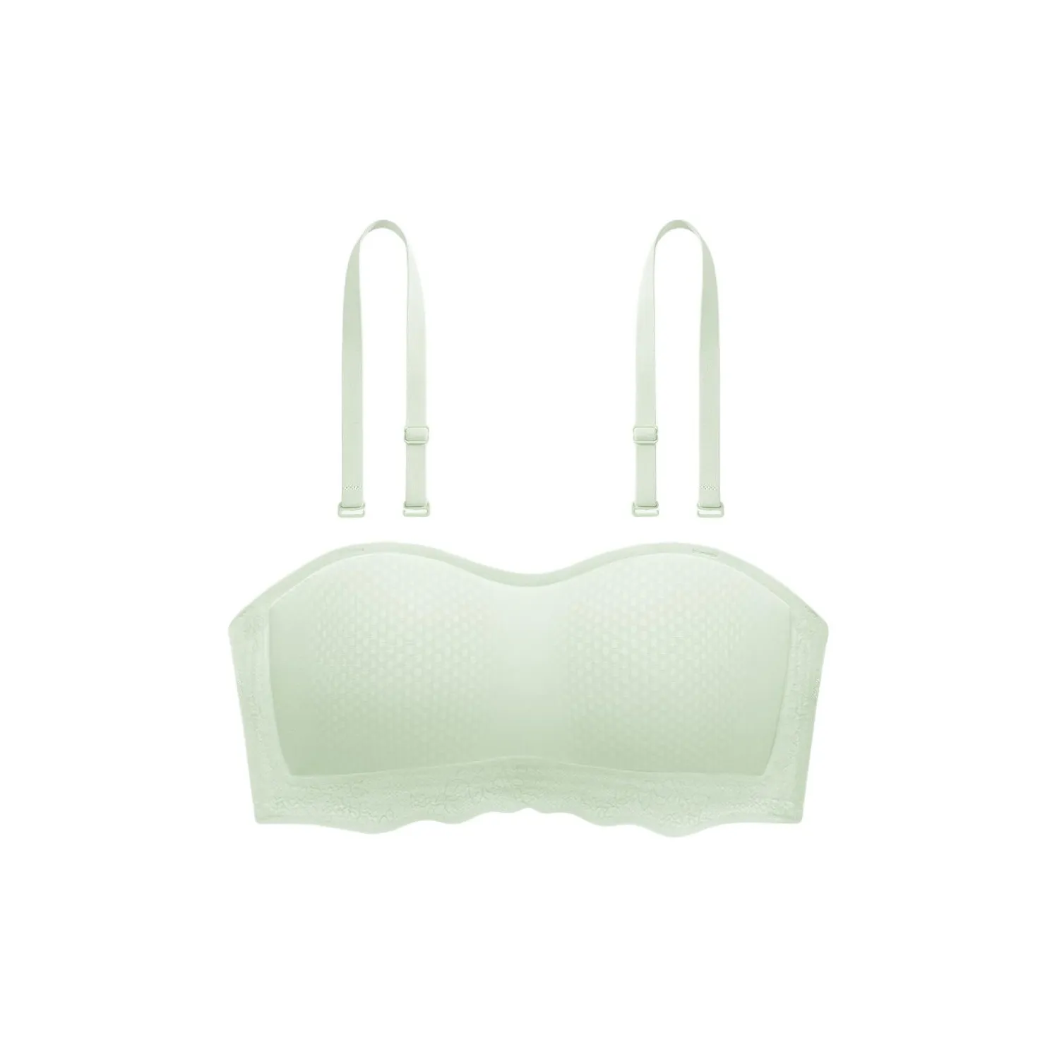 SecretWorld Бюстгальтер Без бретелек Маленький Верхний обхват груди Сборка Украшение сборкой Женские Combo Set