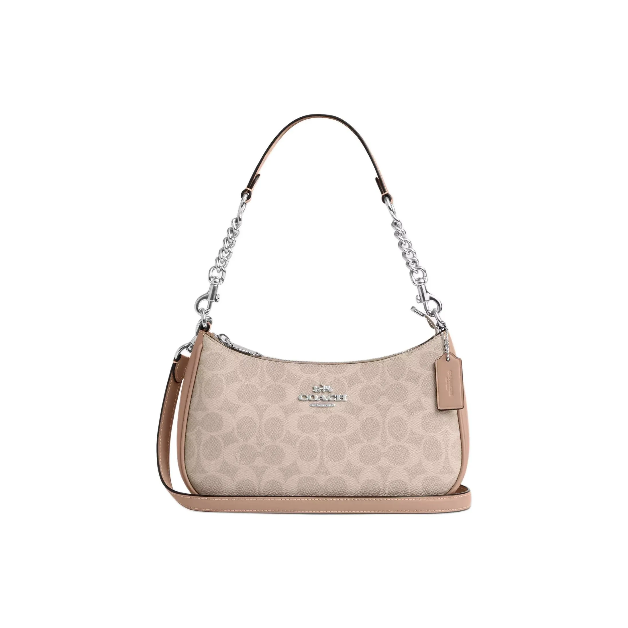 COACH Teri Artificial Leather With Recycled Leather Shoulder Bag Crossbody Bag Handbag Medium Size Women's Pink