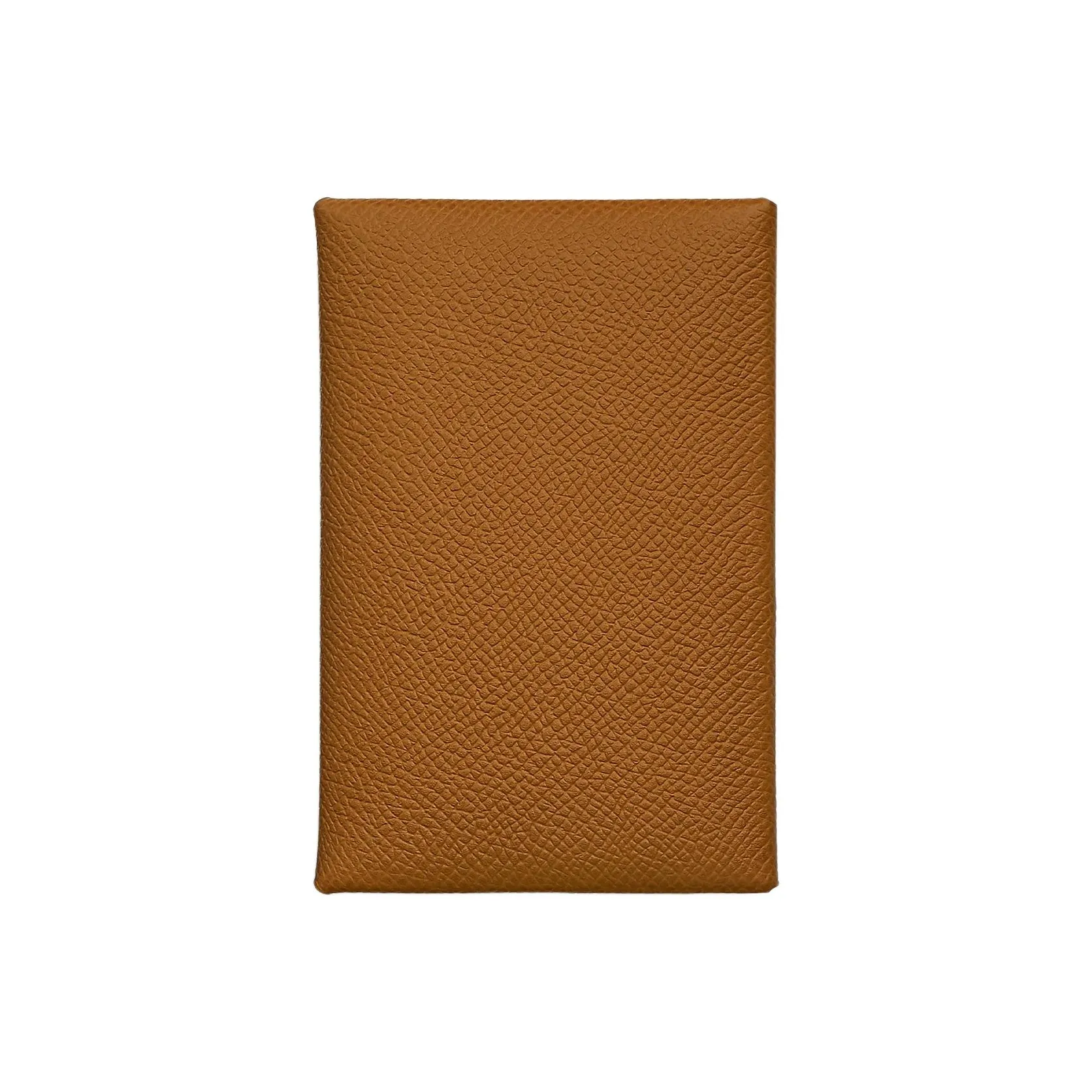 HERMES Calvi Duo Epsom Calfskin Wallet, Card Holder Unisex Gold Brown