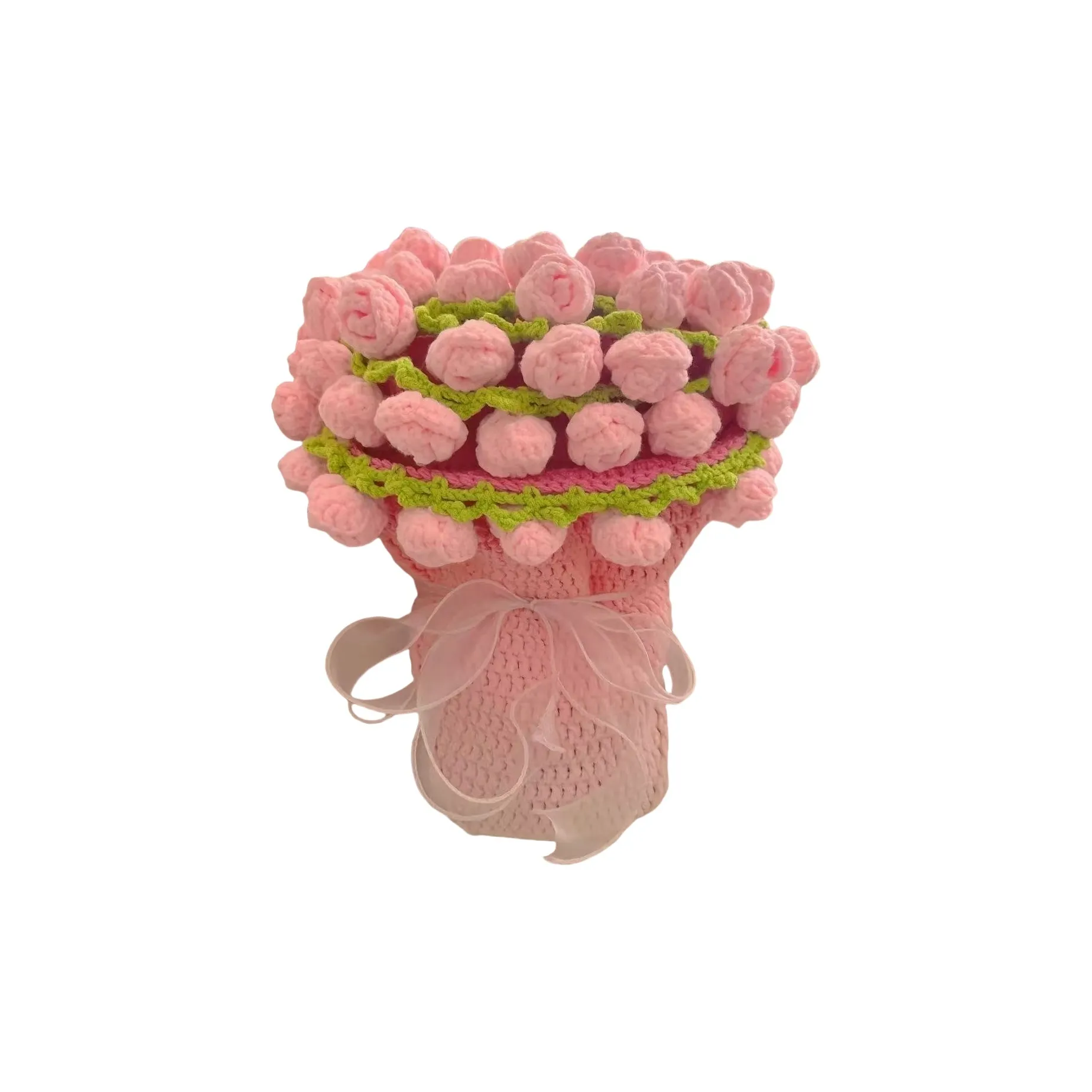 MENGXIAOZAI Градиент Розовый Розовый Букет Плюшевый DIY Ручной Работы Материал Сумка Игрушка