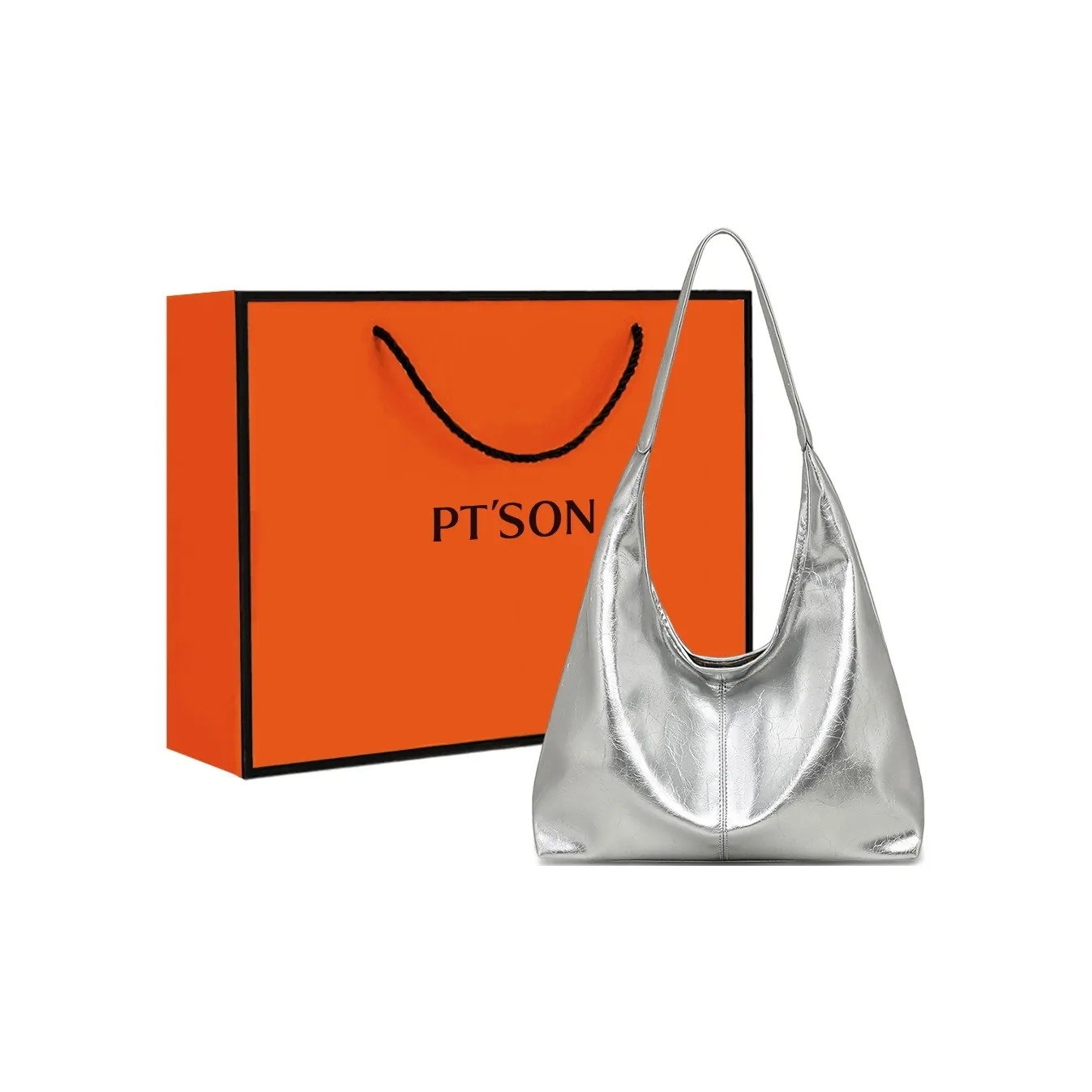 PT'SON Сумка из синтетической кожи сумка через плечо обычная женская серебряная