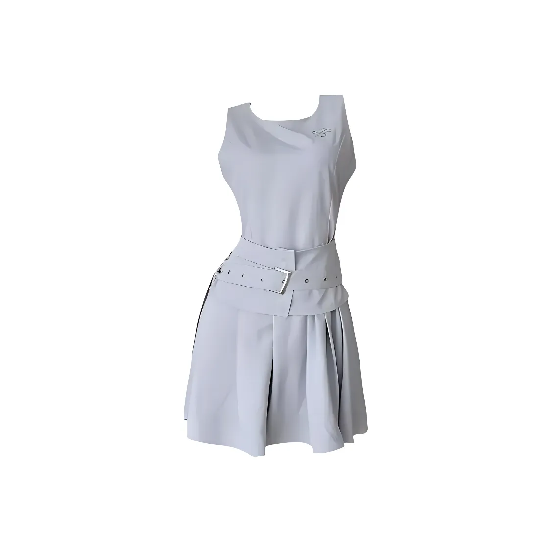 SNZX Blue Dress+Belt Женские Платья без рукавов