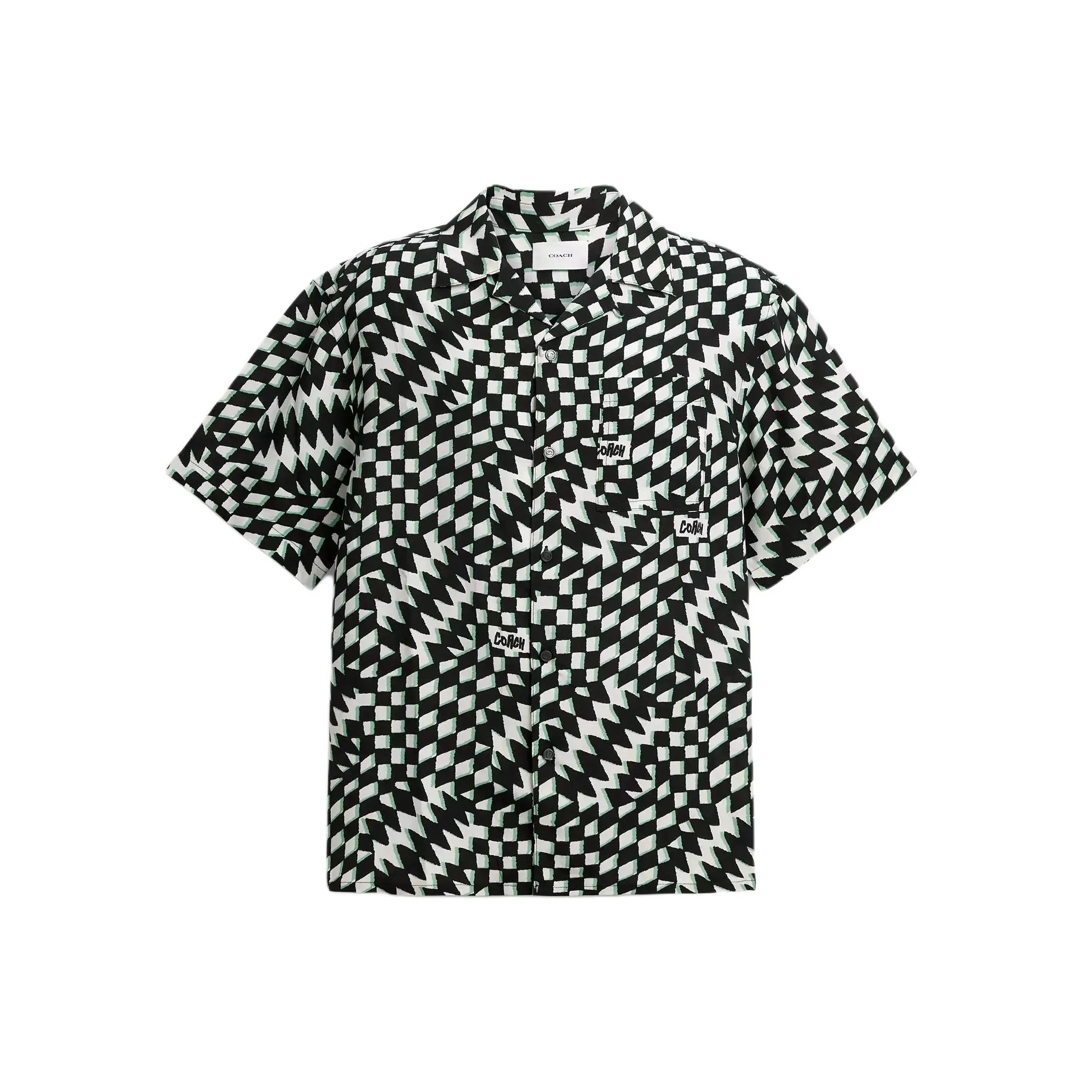 COACH Черный Зеленый Мужская Рубашка