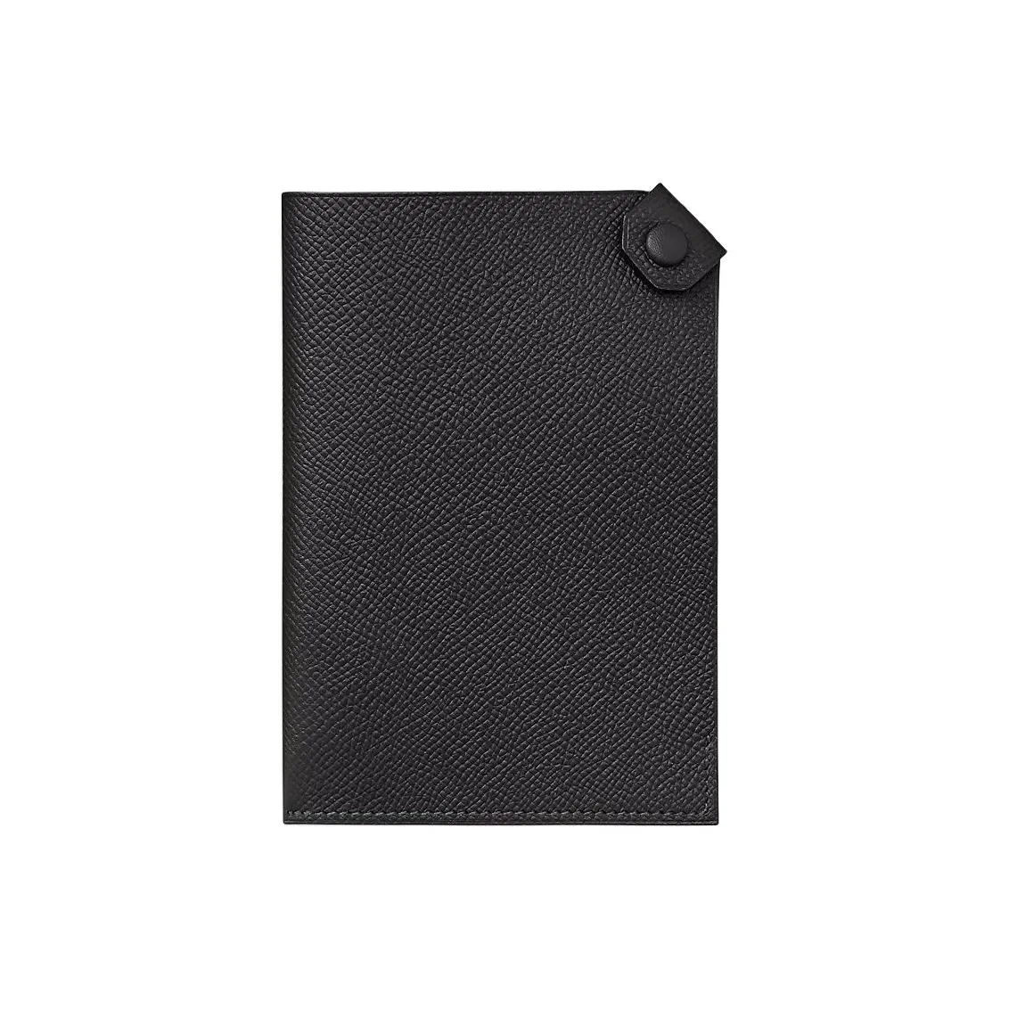 HERMES Tarmac Leather Passport Wallet Women's Black