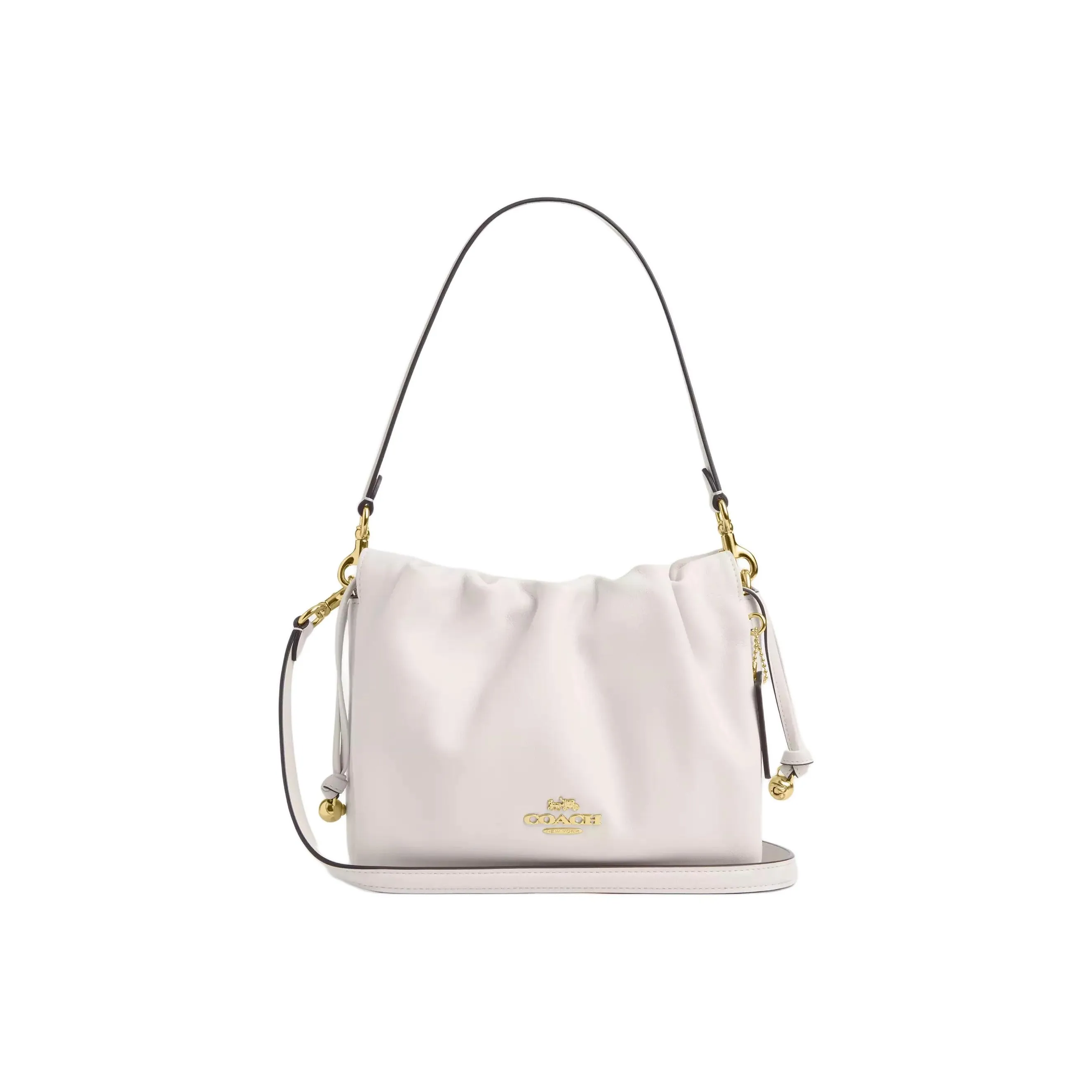 COACH Faye Cow Leather Cloud Bag Handbag Shoulder Bag Large Size Women's White