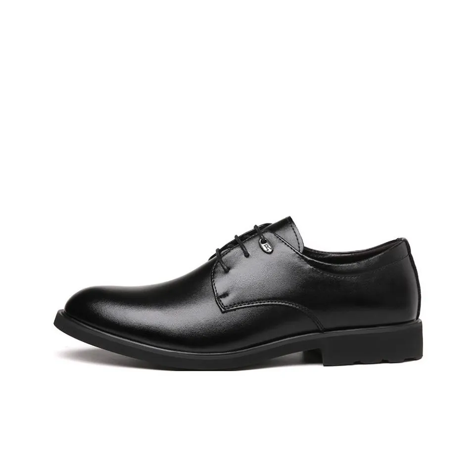 HUANAI Dress Shoes Men's Low Top Black