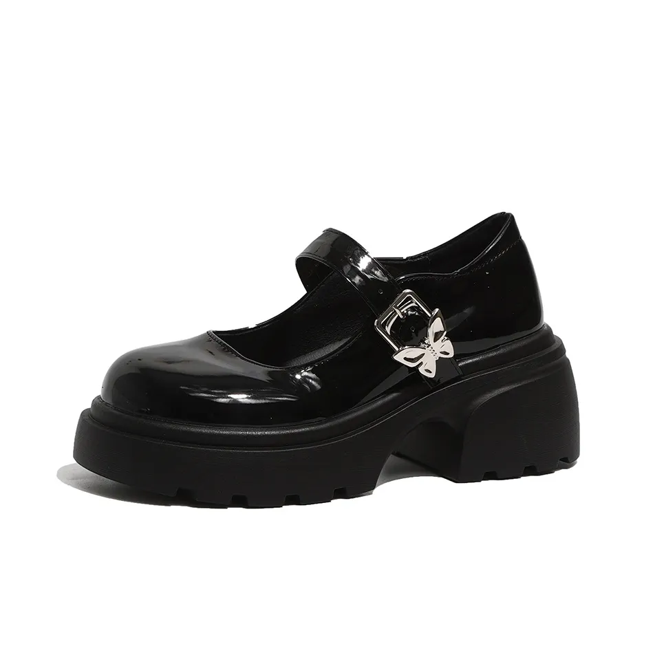 Komanic Платформа Mary Jane Женские Туфли Черные