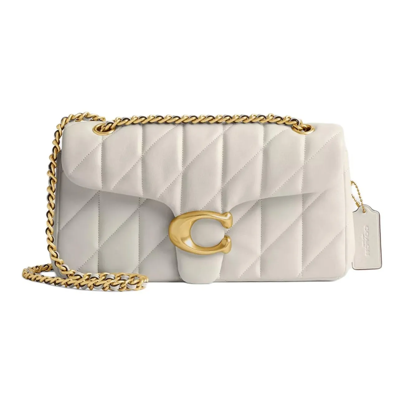 COACH Tabby Nappa Leather Crossbody Bag, Shoulder Bag Medium Size Women's White