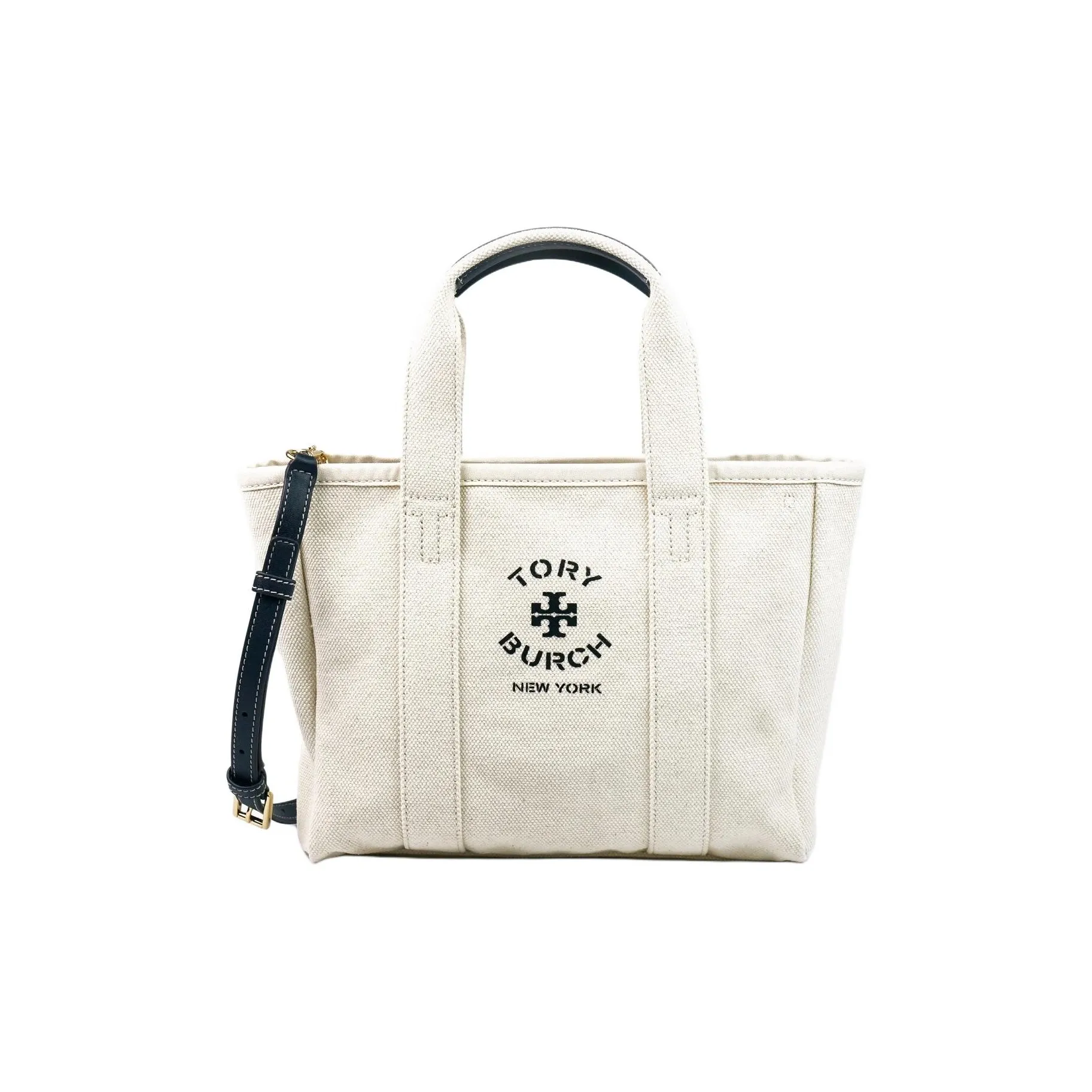 TORY BURCH Холст Тоут Сумка Сумка для покупок Сумка через плечо Сумка Маленькая Женская Экрю