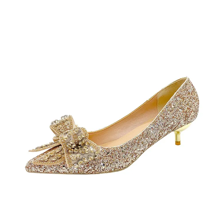 Dawei's House Низкий каблук Высокий каблук Женский Золотой