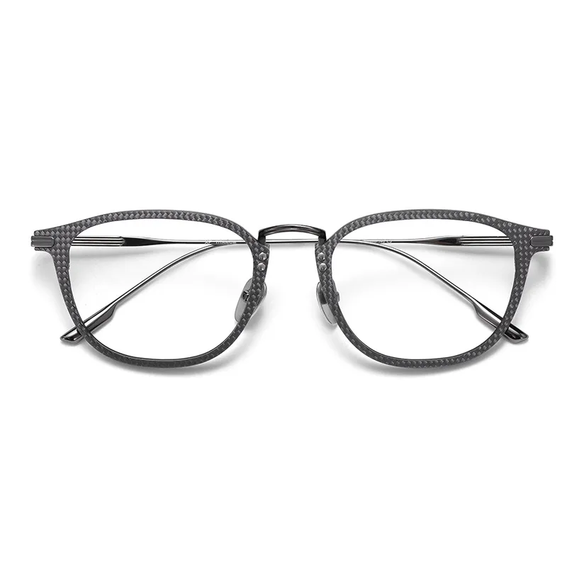 Wood Premium Чистый титан Углеродное волокно Круглые Оправы для очков Мужские