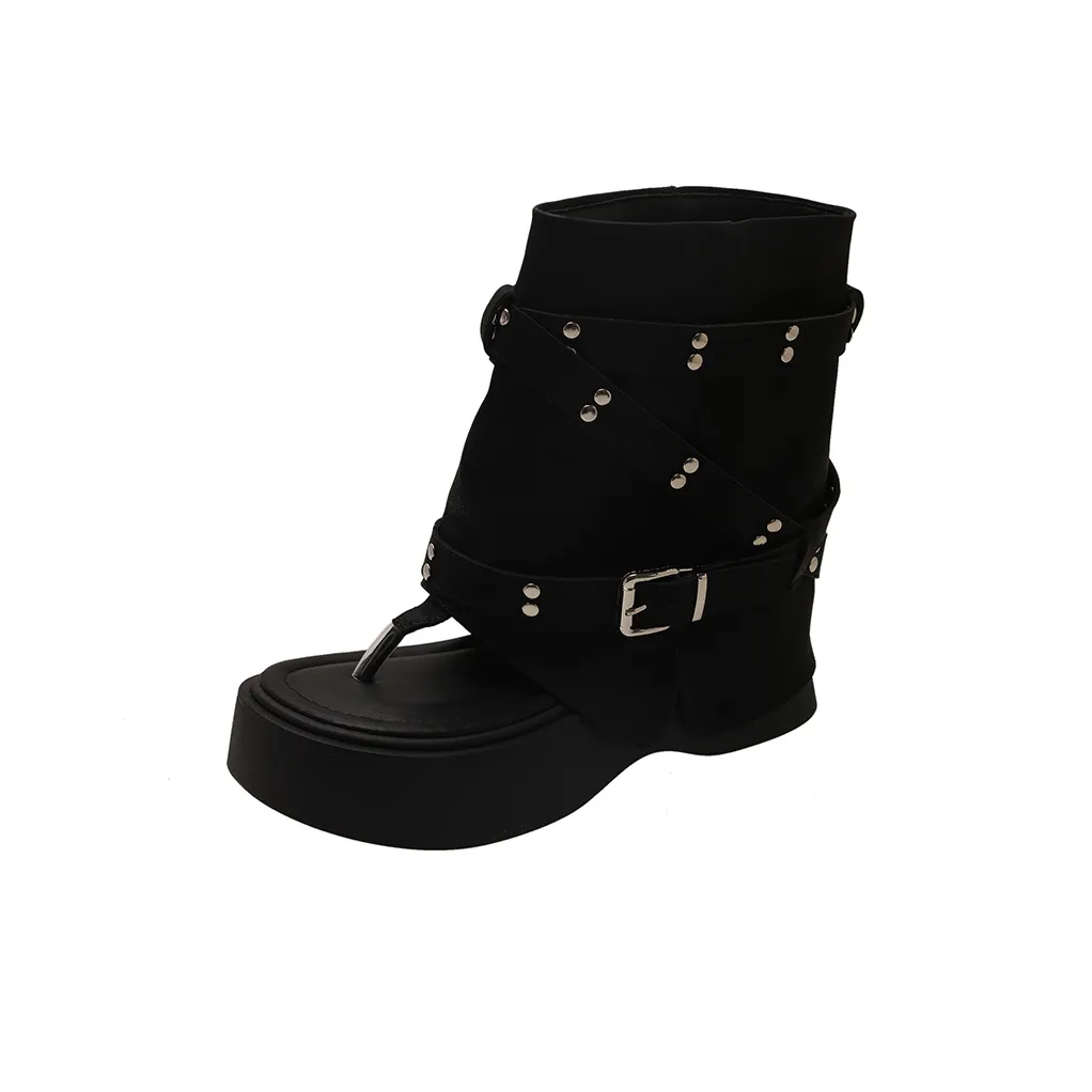 MIKAWEI Римские сандалии Женские Черные