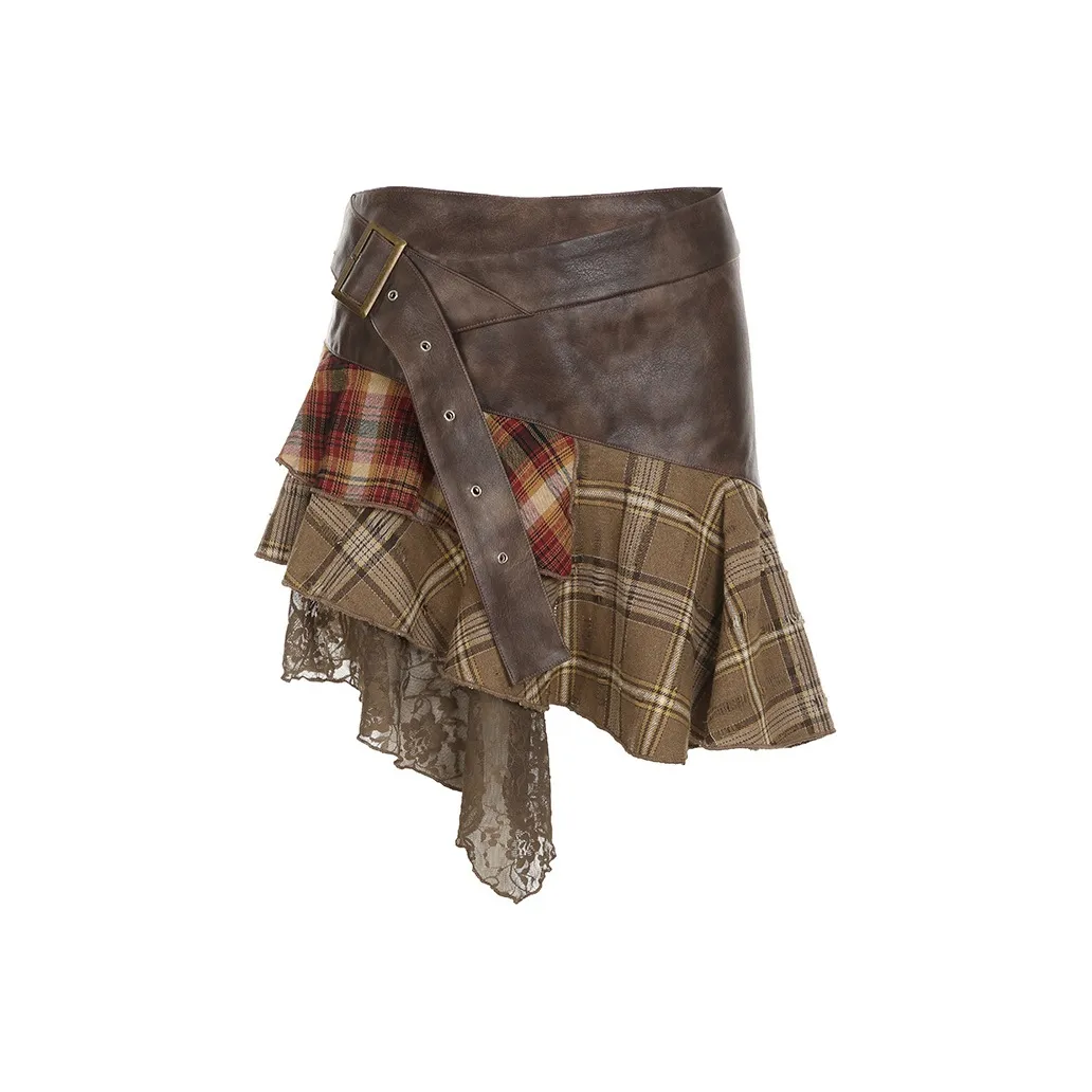 SY Коричневые Женские Повседневные Короткие Юбки