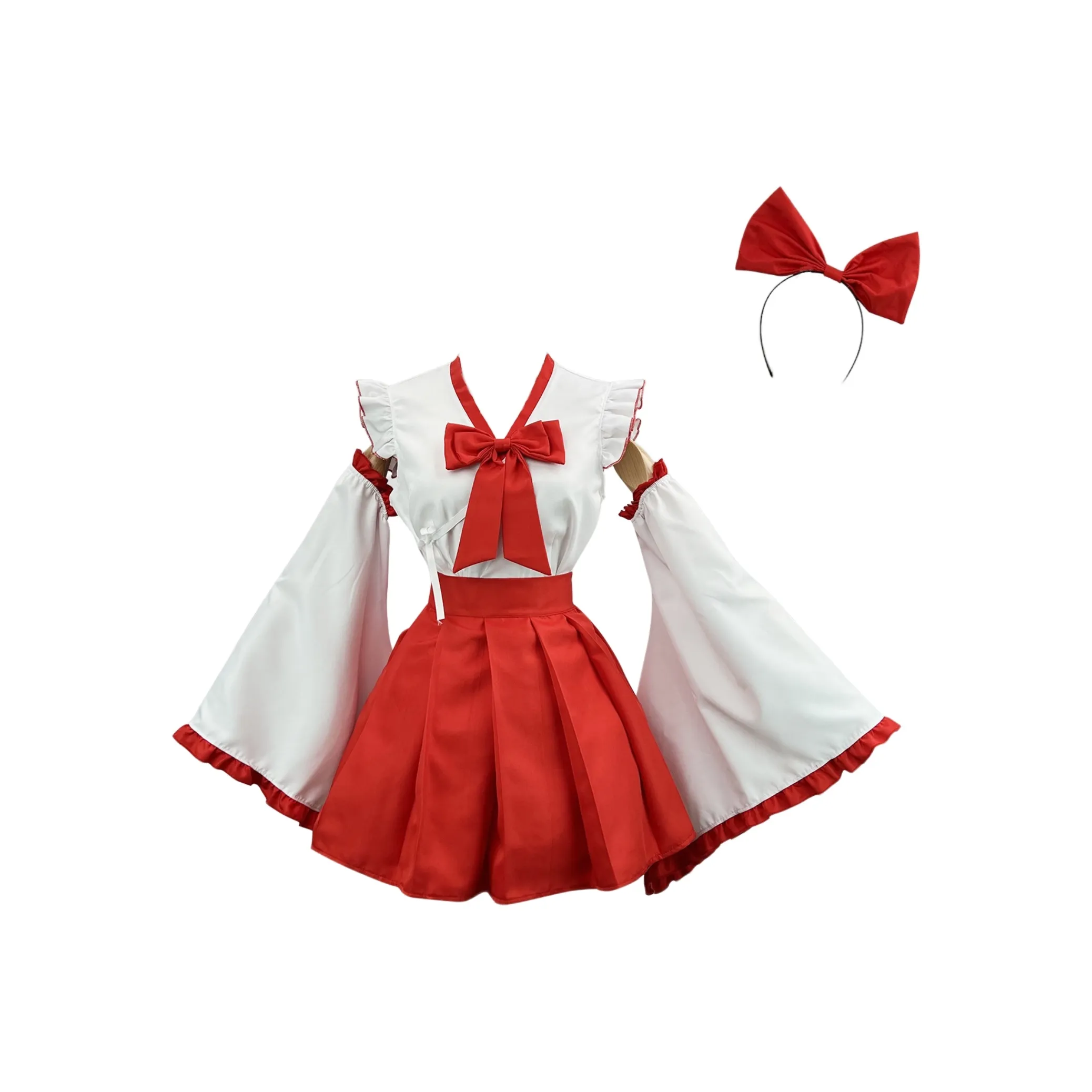 DOSOHEB Красно-белое Женское Лолита Платье