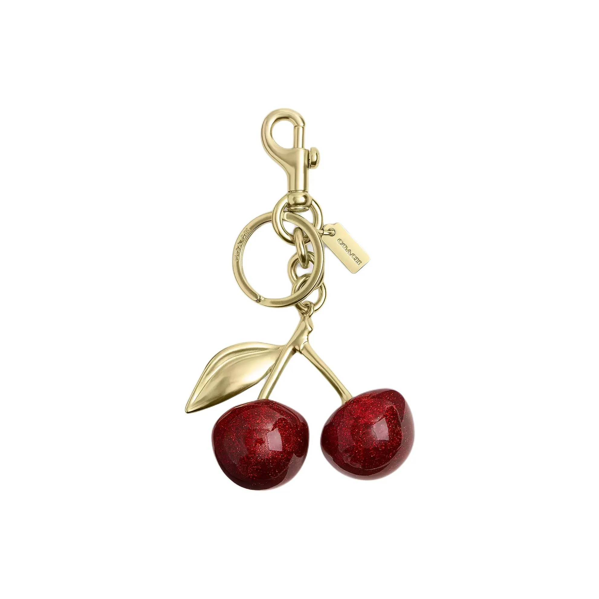 COACH Блестящая смола Bag Charm Сумка Аксессуар Мини Женский Красный