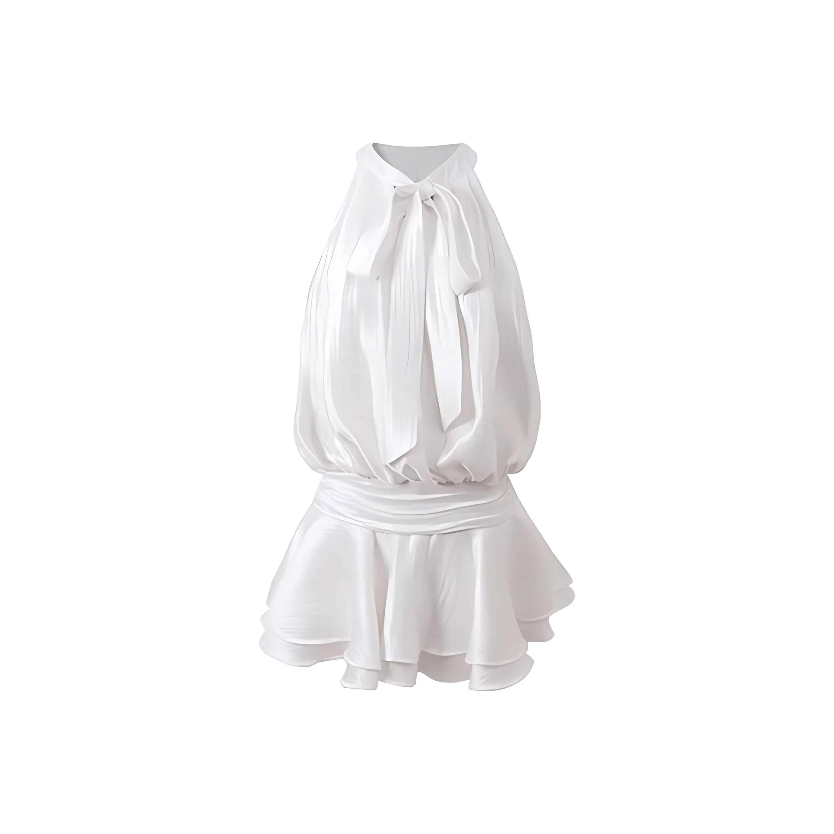 PZGE Белая Ярусная Юбка Женские Платья Без Рукавов